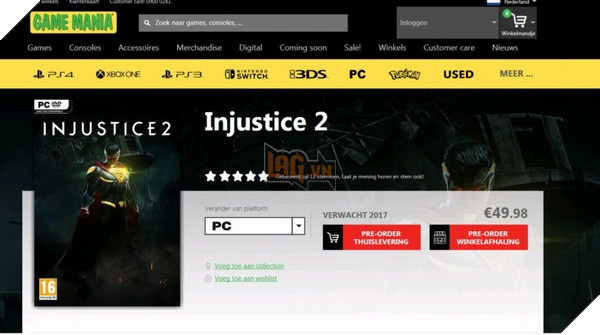 Trang Game Mania đăng tải thông tin về Injustice 2 trên PC