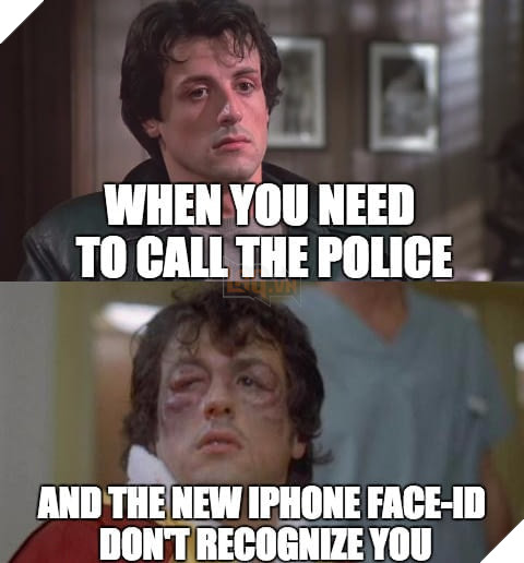 
Khi bạn cần gọi cảnh sát, và chiếc iPhone mới không thể nhận dạng khuôn mặt của bạn.
