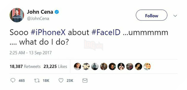 
John Cena nổi tiếng với câu nói You cant see me, vậy thì làm sao sử dụng Face ID?
