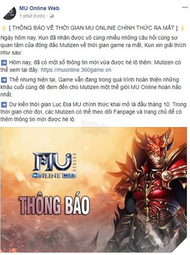 MU Online Web sẽ chính thức ra mắt game thủ vào tháng 10 sắp tới 2