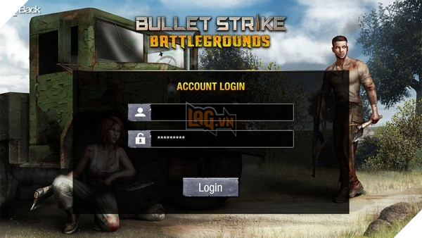 Màn hình đăng nhập Bullet Strike Battlegrounds giai đoạn Alpha Test