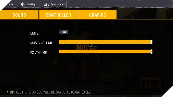 Thiết lập game khá đơn giản, hai mục Controller và Graphic cũng không có gì nhiều