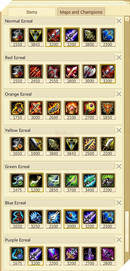 all ezreal build