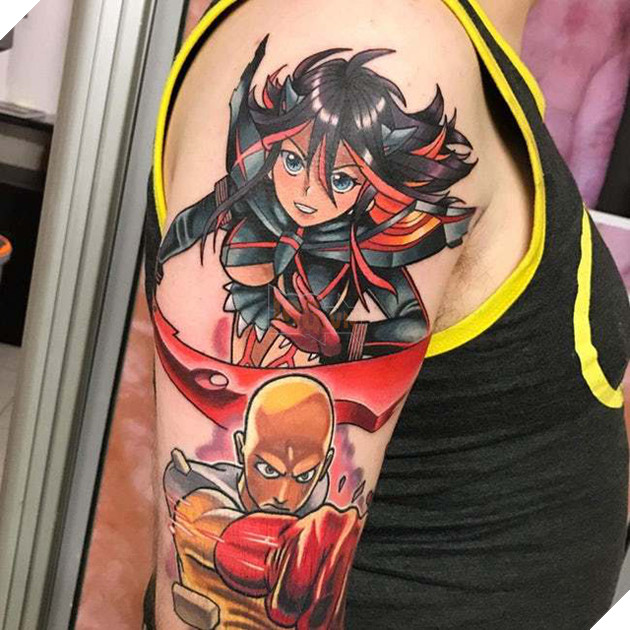 
Thánh phồng Saitama với cái đầu bóng loáng không lẫn vào đâu được.
