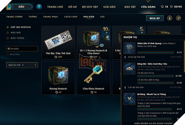LMHT ra mắt chuỗi nhiệm vụ và báu vật mới khởi động CKTG 2017 2