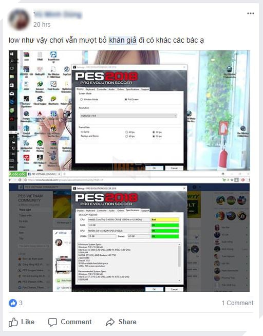 PES 2018 quá nặng, game thủ Việt nháo nhào tìm cách hạ cấu hình, thậm chí... xóa hết cả khán giả để chơi game cho mượt