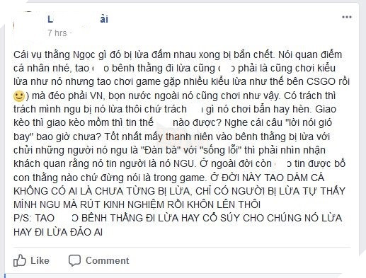 PUBG Việt Nam: Cãi nhau om tỏi chỉ vì game thủ 'ăn quả lừa' đau