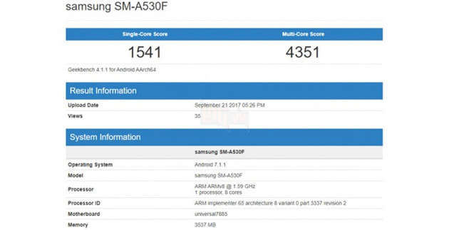 Geekbench: Galaxy A5 2018 dùng chip Snapdragon 660, RAM 4GB? 2