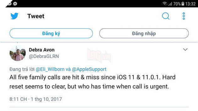 Người dùng Debra Avon‏ trên Twitter phàn nàn