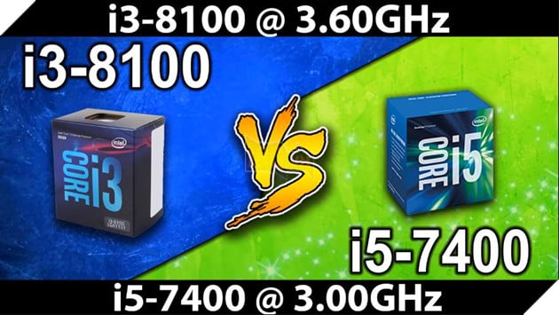 So sánh sức mạnh Core i3 8100 và Core i5 7400 qua các tựa game phổ biến hiện nay