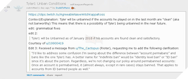 Bị khóa 20 account và cấm chơi LMHT vĩnh viễn, Riot bất ngờ cho Tyler1 cơ hội "cải tà quy chánh"