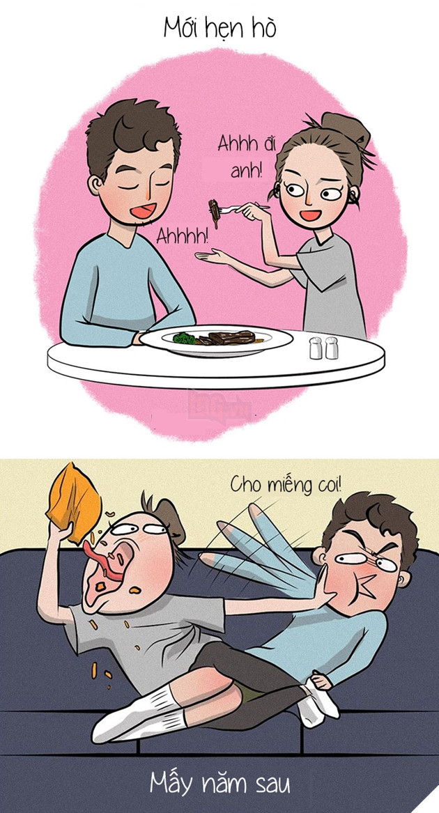 Bộ tranh cặp đôi cho thấy yêu lâu rồi thì chả còn lãng mạn gì cả !!!! 8