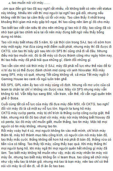 Minas viết tâm thư động viên Optimus sau màn trình diễn tệ hại gián tiếp khiến GAM bị loại khỏi CKTG