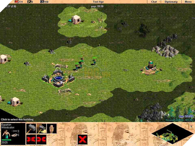 Một cảnh trong game Đế chế phiên bản đầu tiên.