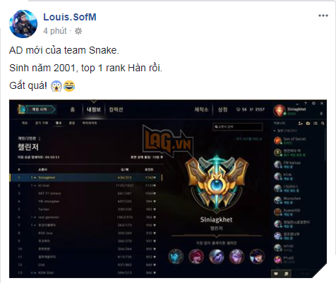 LMHT: Dọn đường cho xạ thủ trẻ Top 1 rank Hàn, cựu đồng đội của Peanut chính thức nói lời chia tay với Snake eSports