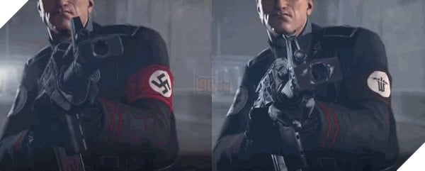 Một số trường đoạn logo hình chữ Vạn của lính Đức cũng được thay đổi