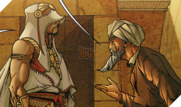 Numa Al'Khamsin (bên trái) đang nói chuyện với một Sát thủ già