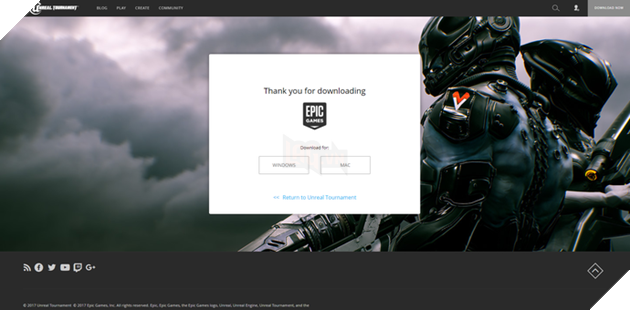 Truy cập vào trang chủ của Epic Games để tải ứng dụng chơi game.