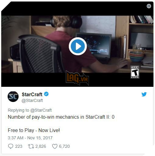 Số lượng những trận đấu pay-to-win trong StarCraft II: 0