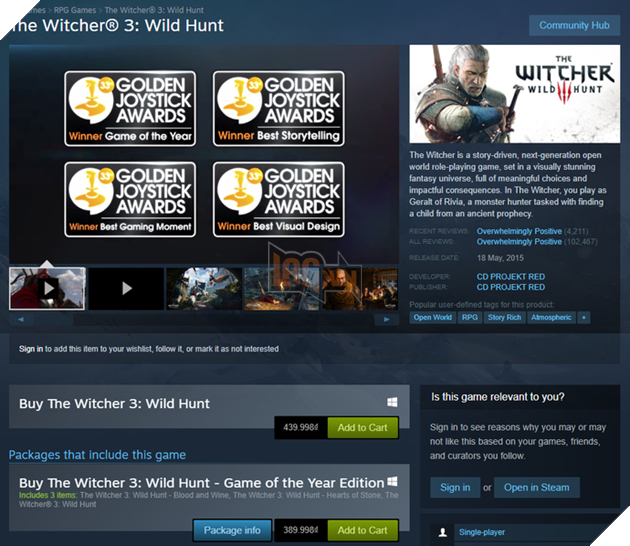 Steam thật bá đạo, chưa cần khuyến mại thì giá vẫn rẻ hơn cả sự kiện Black Friday của các hãng khác