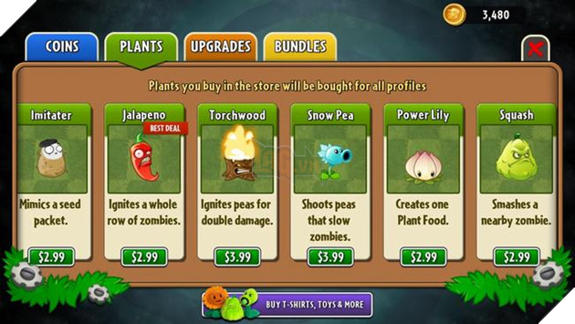 Plants vs. Zombies 2 dường như quá sa đà vào microtransactions