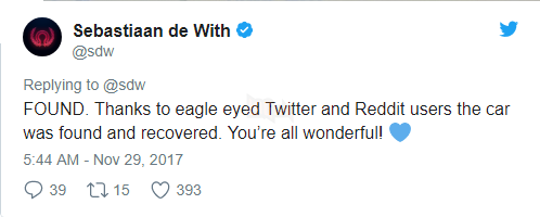 Nhờ Twitter và Reddit, chàng trai tìm thấy chiếc xe bị mất cắp trong chưa đầy 24 giờ - Ảnh 6. Nhờ Twitter và Reddit, chàng trai tìm thấy chiếc xe bị mất cắp trong chưa đầy 24 giờ - Ảnh 6.