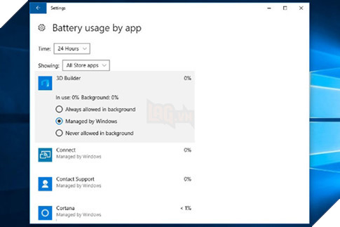 Mẹo tối ưu thời lượng pin cho laptop Windows 10 3