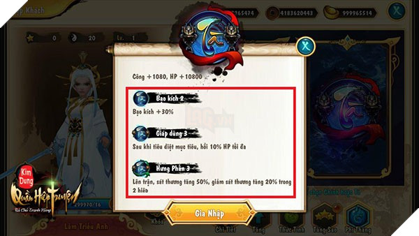 
Nếu theo công kích, người chơi sẽ cần bổ sung thêm chỉ số chính xác cho vị tướng này
