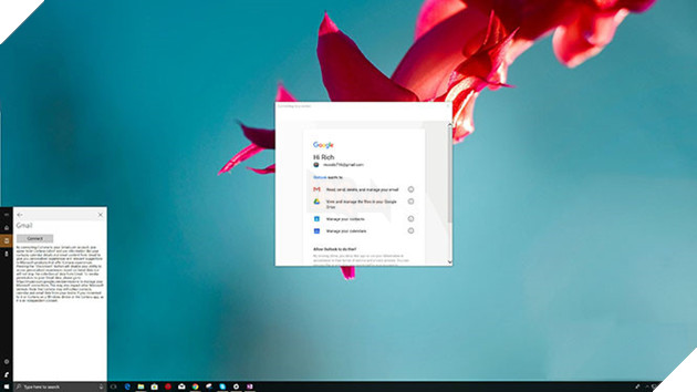 Trợ lý ảo Cortana có thể liên kết với tài khoản Google