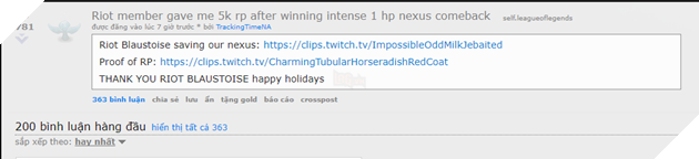 LMHT: Lật kèo nhà chính chỉ còn 1 máu, nhân viên Riot thưởng nóng cho người chơi cùng…5000 RP