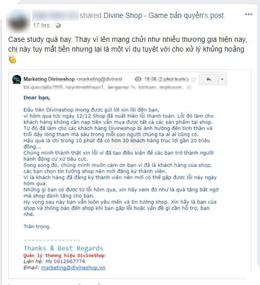 Một shop game bản quyền tại Việt Nam bị mất 20 triệu đồng vì lỗi thanh toán, và điều họ làm sau đó mới càng khiến người ta cảm động