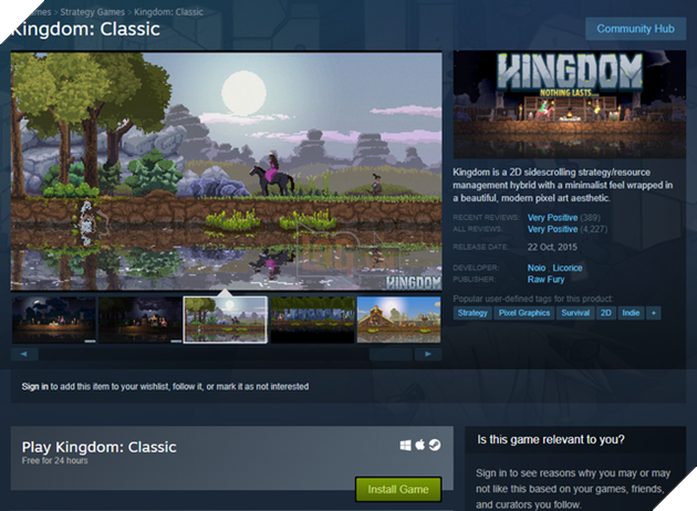 Kingdom: Classic – Hiện tượng một thời của Steam đang được tặng miễn phí