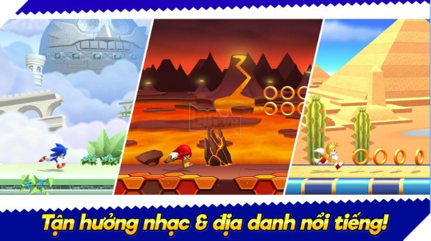 Sonic Runners Adventure được Gameloft phát hành cho Mobile, hỗ trợ cả tiếng Việt