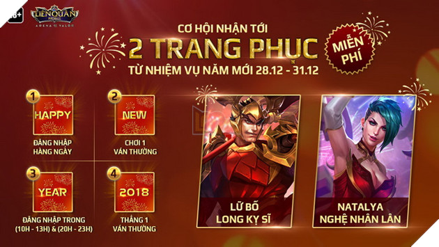 Liên Quân Mobile khởi động hàng loạt sự kiện in-game đón chào năm 2018 