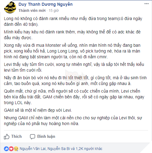 LMHT: Cứ tưởng không đau lòng, hóa ra đây là tâm trạng của HLV GAM sau khi Levi ra đi