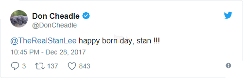 Anh em Avengers nhao nhao chúc mừng thọ "bố già" Stan Lee tròn 95 tuổi