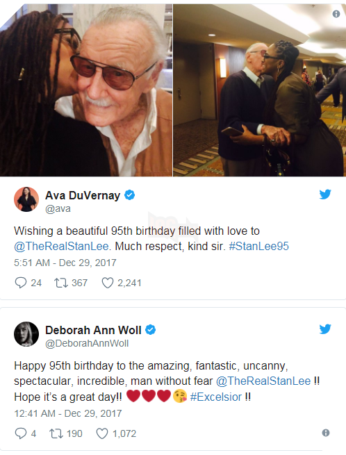 Anh em Avengers nhao nhao chúc mừng thọ "bố già" Stan Lee tròn 95 tuổi