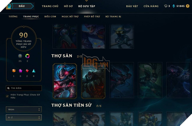 Tính năng Đếm Trang Phục chính thức xuất hiện trong Cửa Hàng của Liên Minh Huyền Thoại