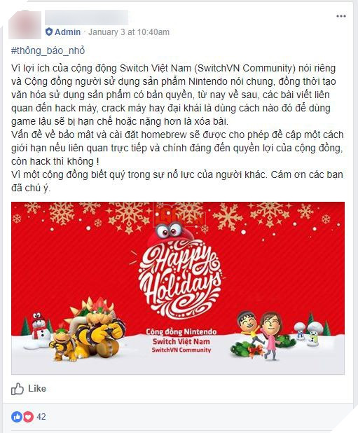 Cộng đồng Nintendo Switch Việt Nam hô hào quyết tâm nói không với hack máy