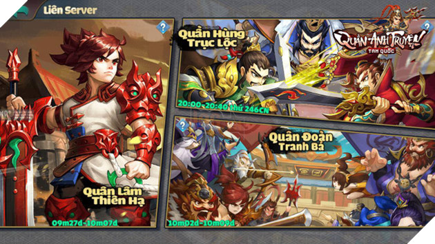 Rất nhiều hoạt đồng PvP liên server trong Tam Quốc Quần Anh Truyện đã được mở ngay khi ra mắt
