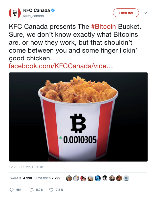 
Twitter của KFC Canada về suất ăn đặc biệt này
