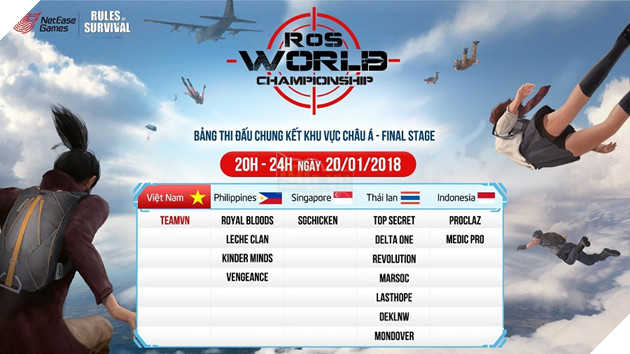 Rules of Survival: Cùng ủng hộ TeamVN trong giải đấu Final RoS World Championship Asia 