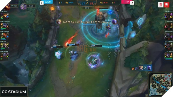 Đánh chiến thuật bình thường, GAM hủy diệt hoàn toàn đội tuyển LMHT của FAP TV