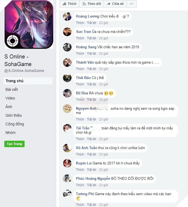 Cộng đồng game thủ thất vọng khi S Online hứa lèo không mở game 3