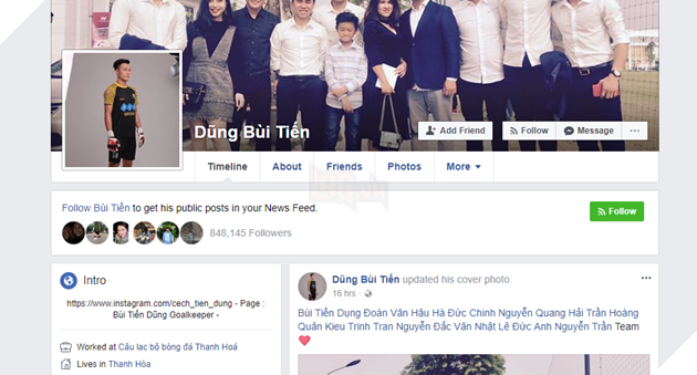 Facebook giả mạo thủ môn Bùi Tiến Dũng có 500.000 người theo dõi! Đây mới là tài khoản thật mọi người ơi - Ảnh 3.