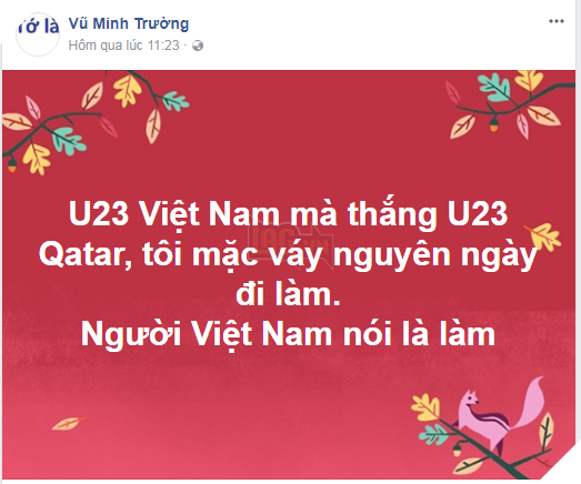 Người đàn ông mặc váy đi làm vì U23 thắng bán kết: Con gái khóc ré lên khi thấy bố! - Ảnh 3.