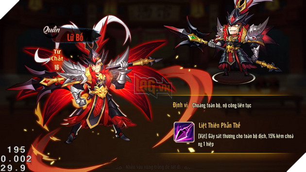 OMG 3Q: Lữ Bố - Tướng Đỏ cực mạnh mà game thủ phải đầu tư cho nước Quần