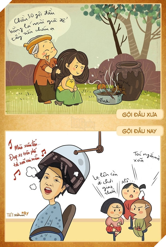 Sự khác biệt Tết xưa - Tết nay qua loạt tranh khiến chúng ta suy ngẫm