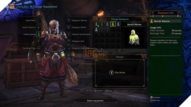 Áo choàng băng cướp là vật phẩm giúp tìm vật phẩm hiệu quả trong Monster Hunter World