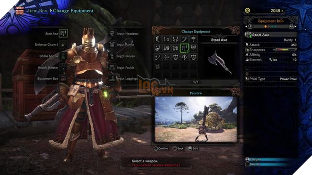 Như món vũ khí trong hình, Steel Axe, có độ sắc bén ở mức Xanh Lá